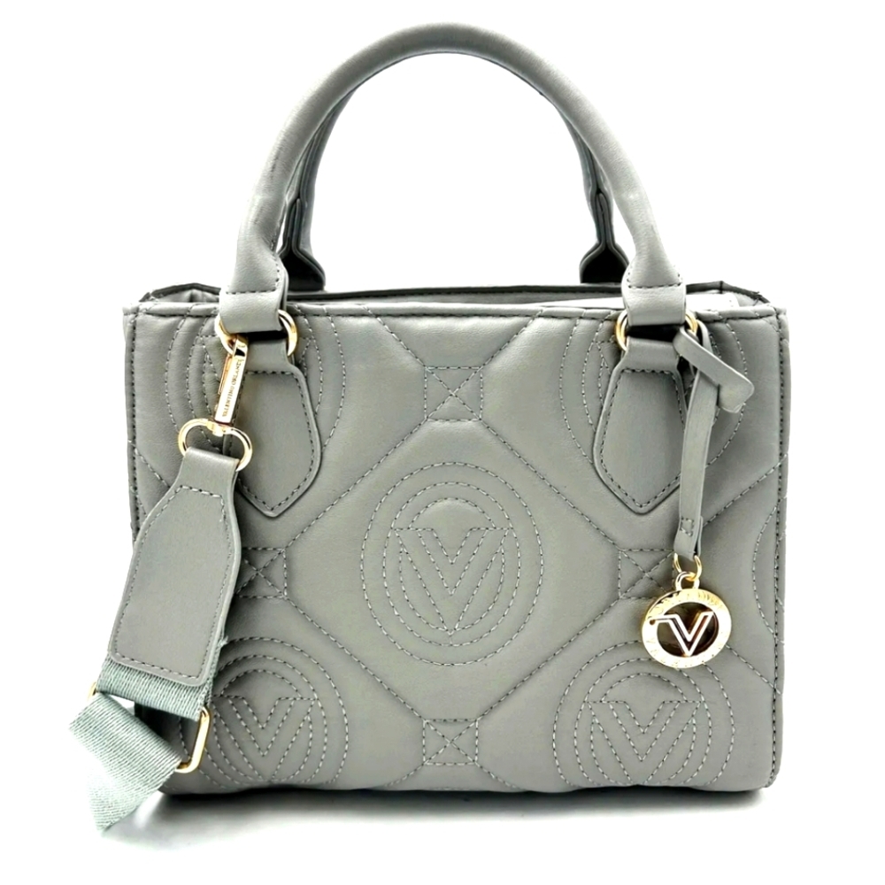 Valentino Brand New W/Tags - Light Grey Magnetic Top Closure Handle Bag W/Strap